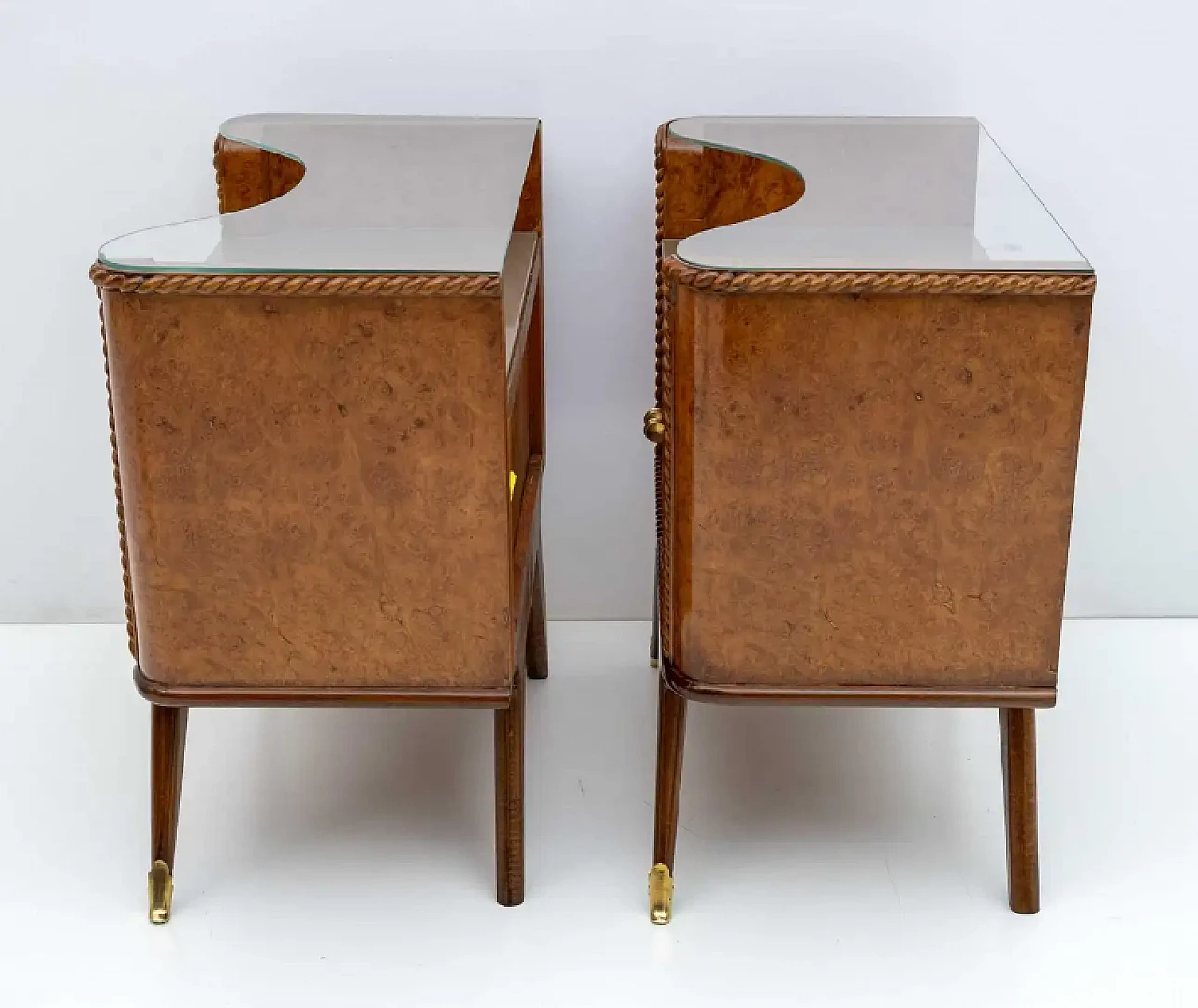 Briar walnut bedside tables, 1930s 3