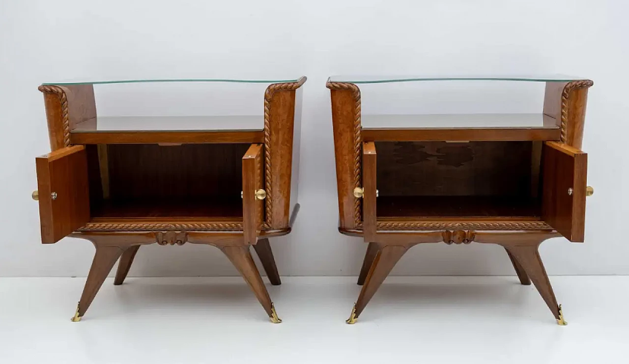 Briar walnut bedside tables, 1930s 4