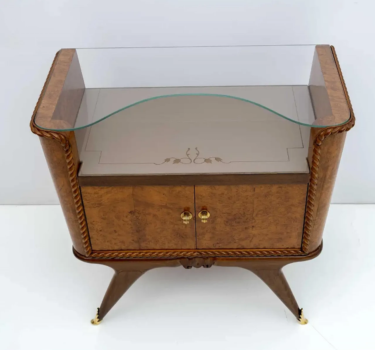 Briar walnut bedside tables, 1930s 6