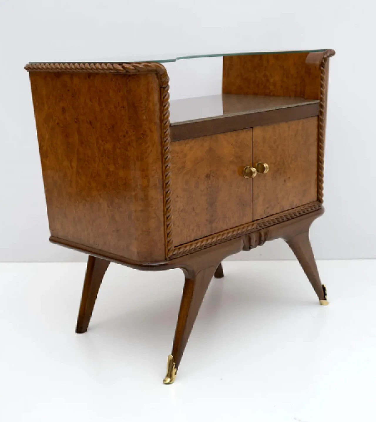 Briar walnut bedside tables, 1930s 8