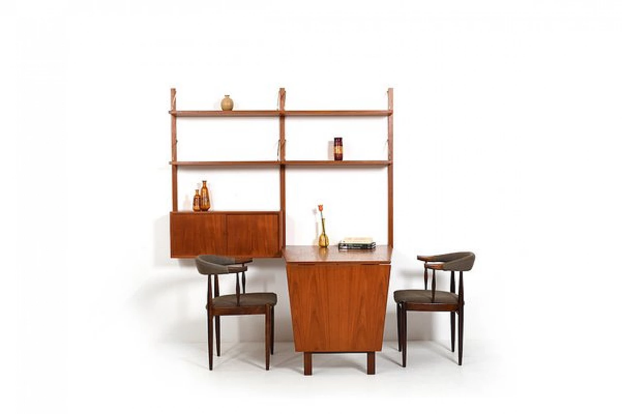 Royal System teak conical desk with bookcase by Poul Cadovius for Cado Denmark, 1960s 2