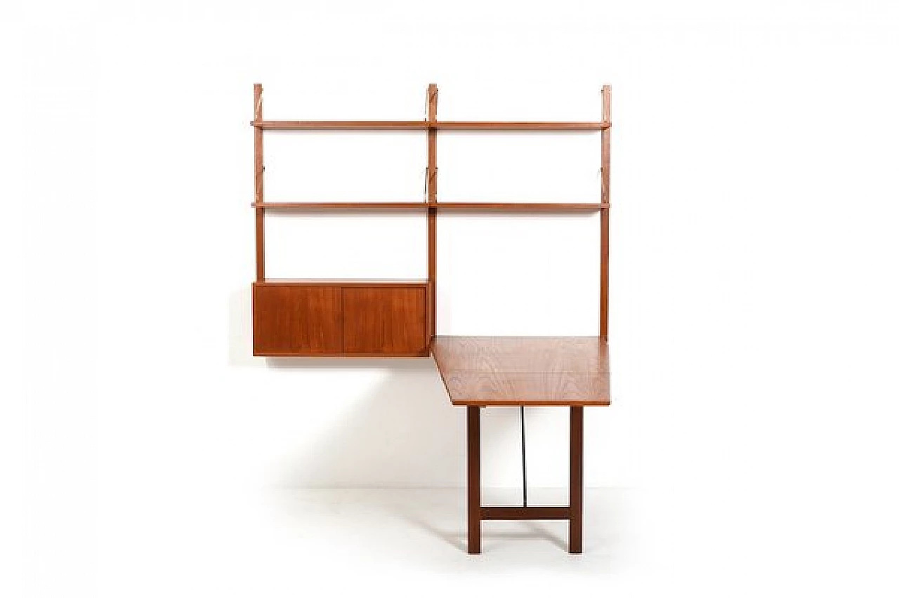 Scrivania conica Royal System in teak con libreria di Poul Cadovius per Cado Denmark, anni '60 3