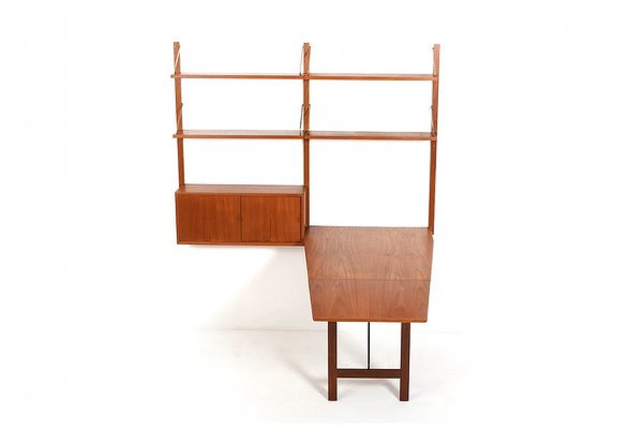 Royal System teak conical desk with bookcase by Poul Cadovius for Cado Denmark, 1960s 4