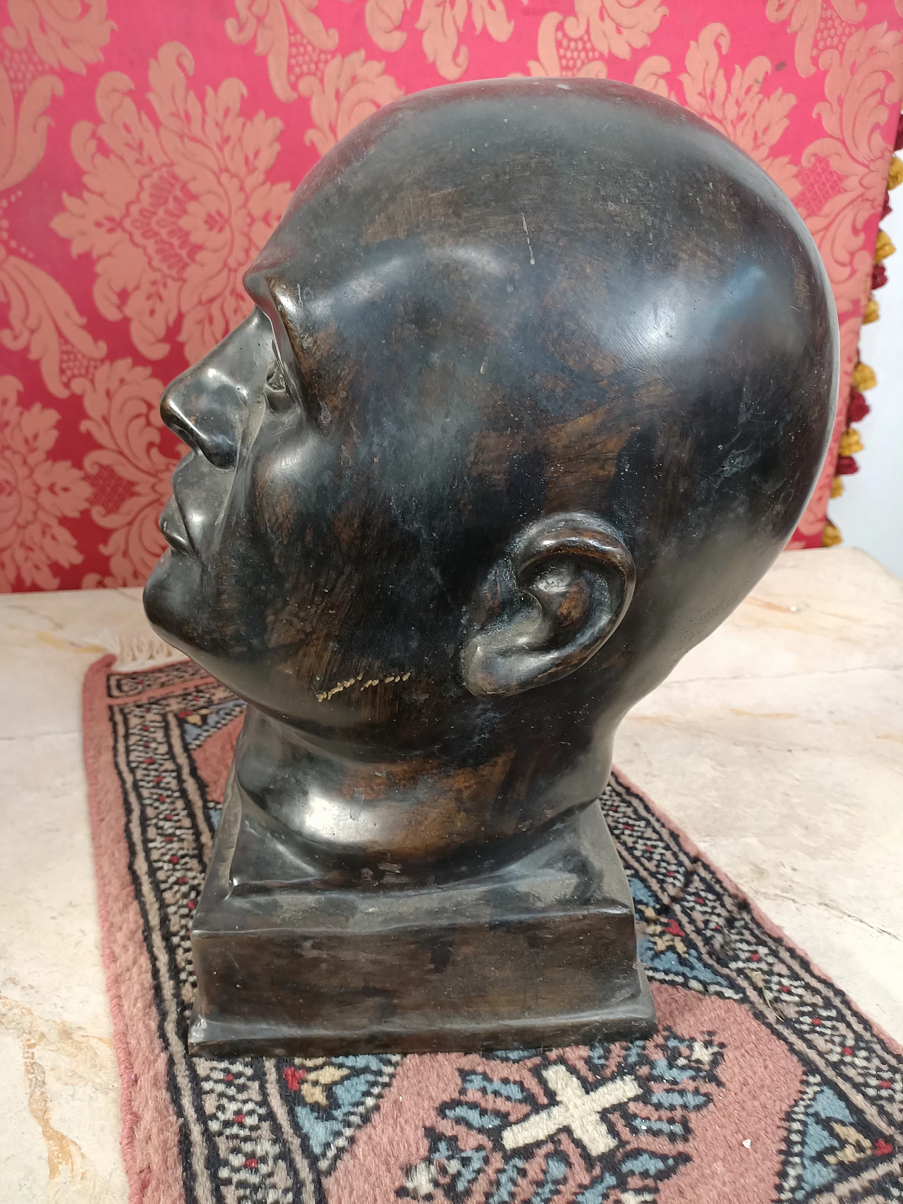 Bronze head of Benito Mussolini, early 20th century 2