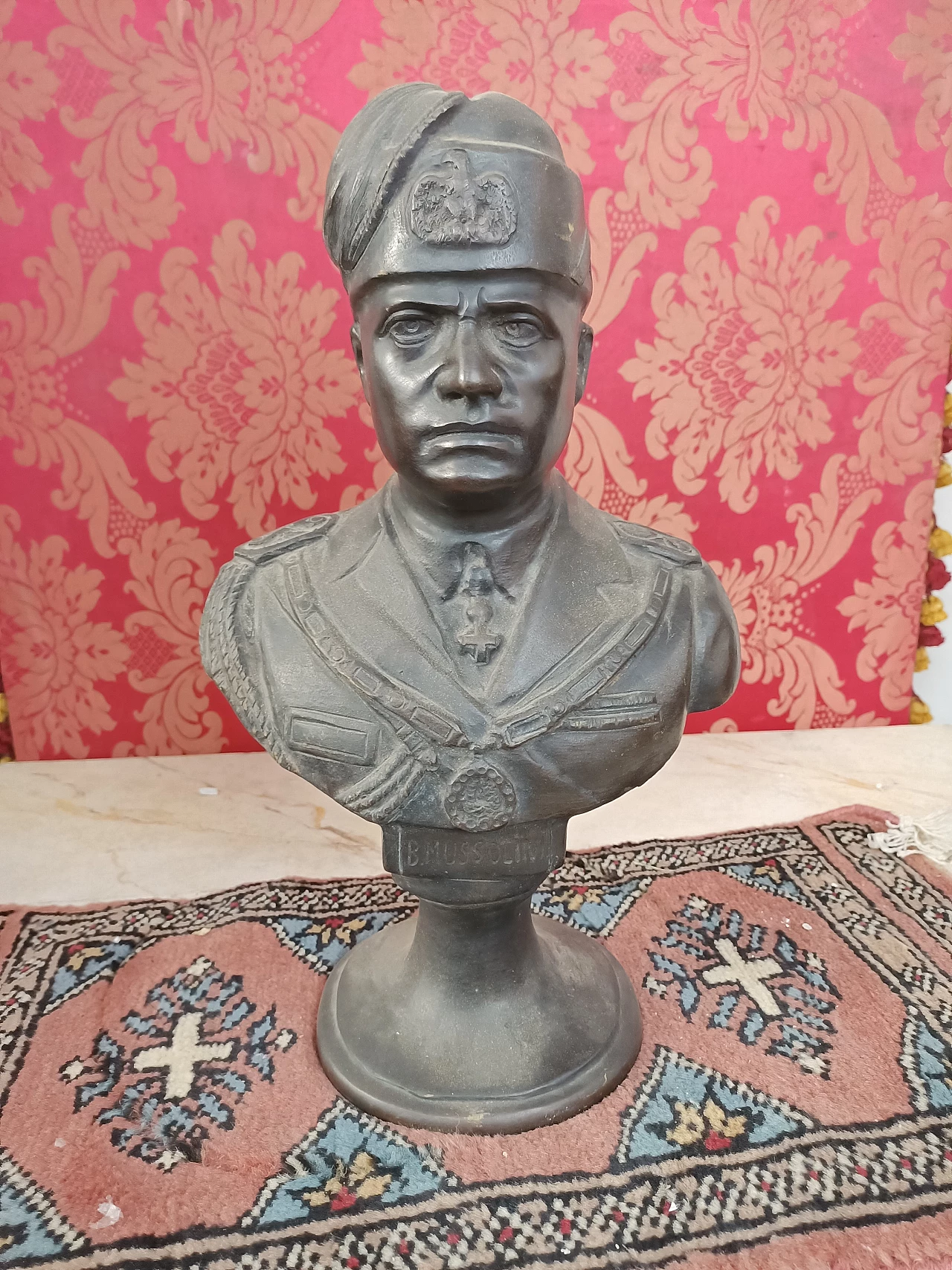 Bronze bust of Benito Mussolini, early 20th century 2