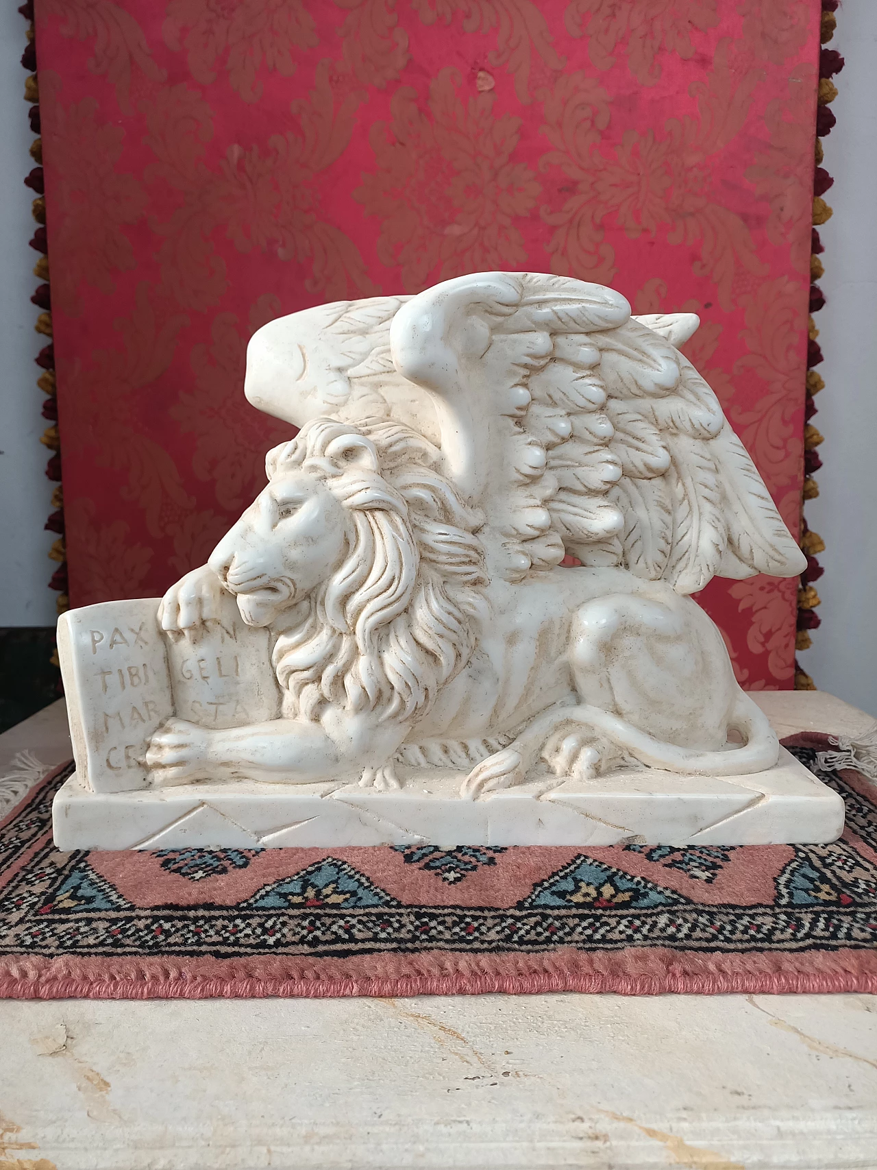 Thassos white marble sculpture of The Lion of Saint Mark, early 20th century 3