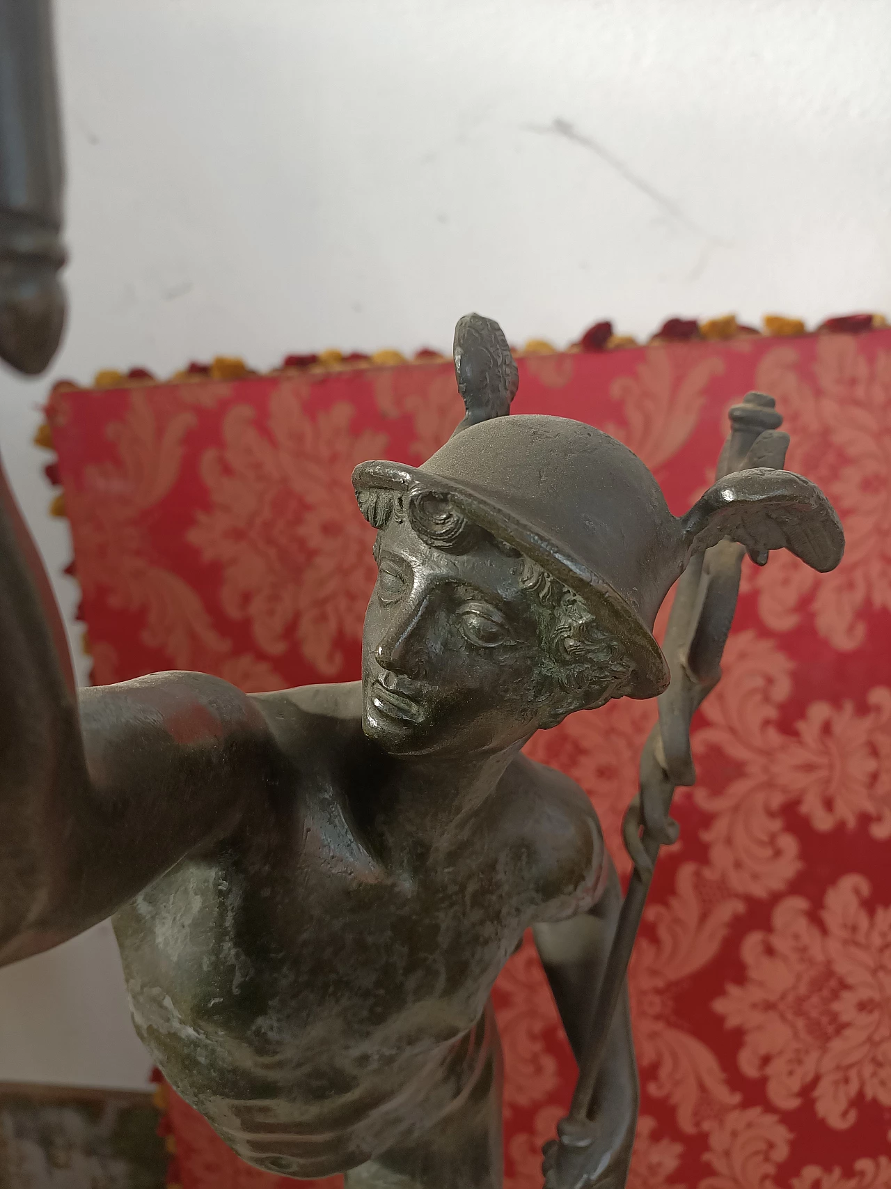 Bronze Hermes sculpture with lamp, 19th century 5