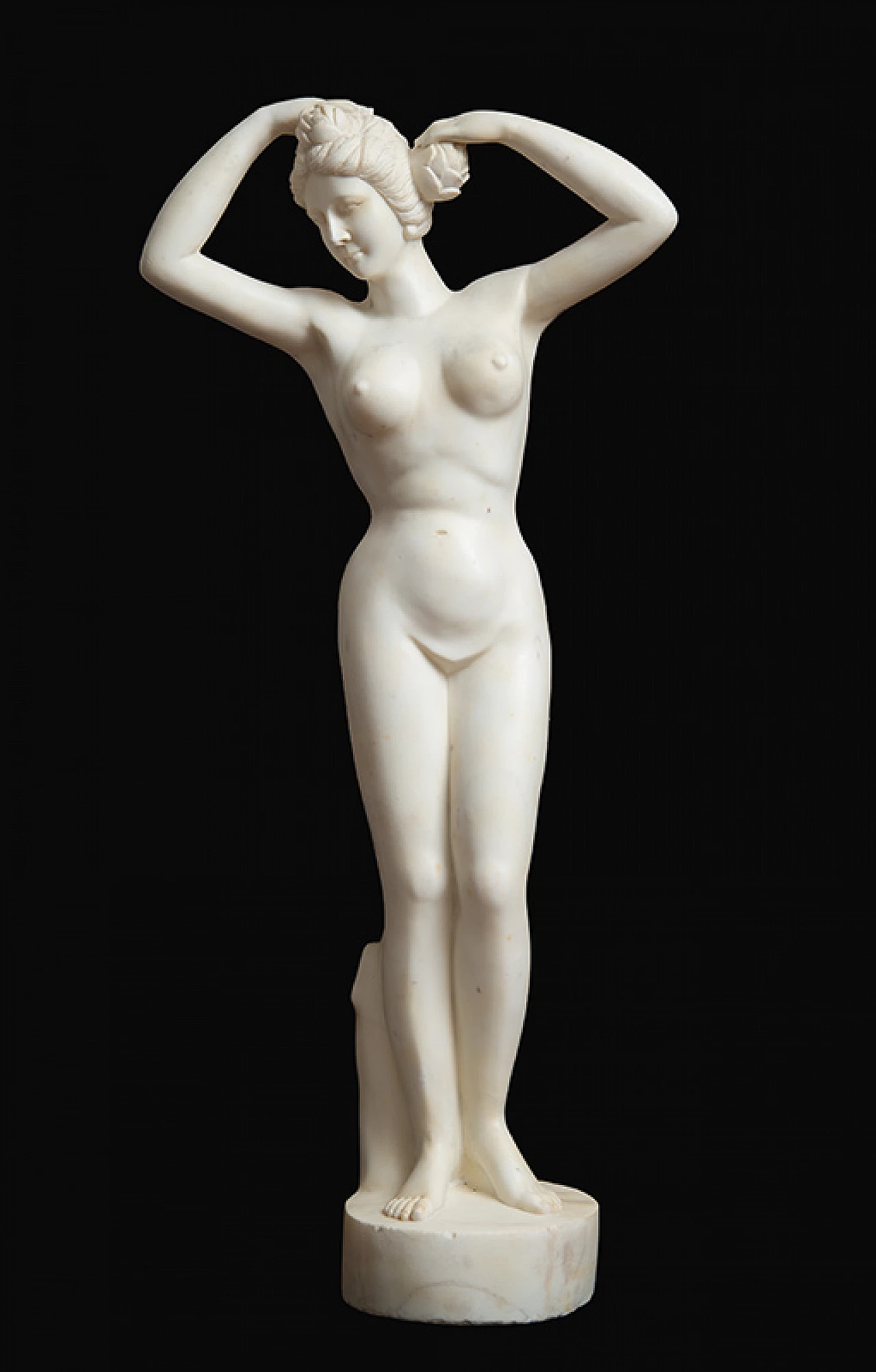 White marble sculpture of a nude female figure, 19th century 1