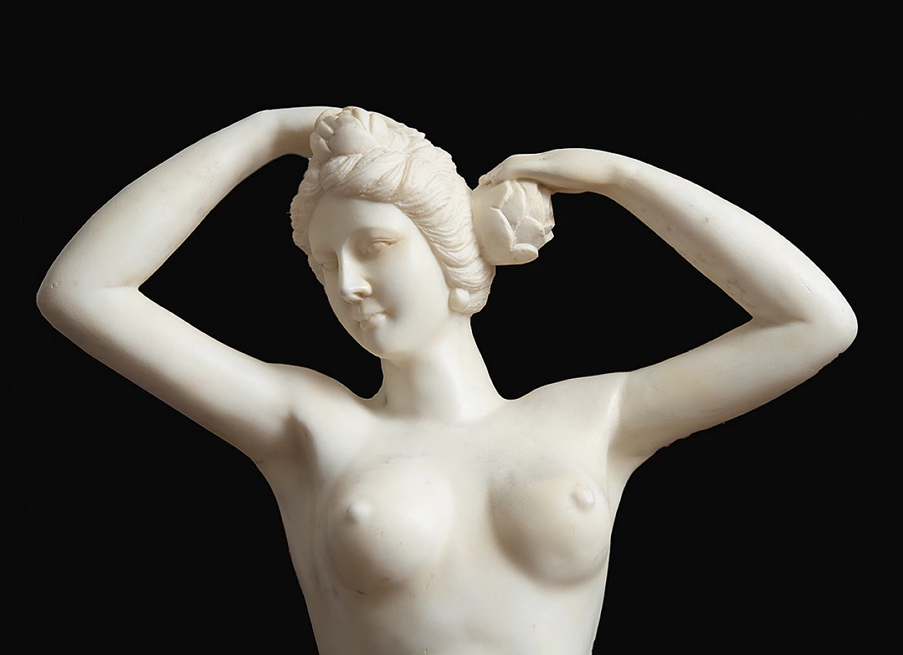 White marble sculpture of a nude female figure, 19th century 2