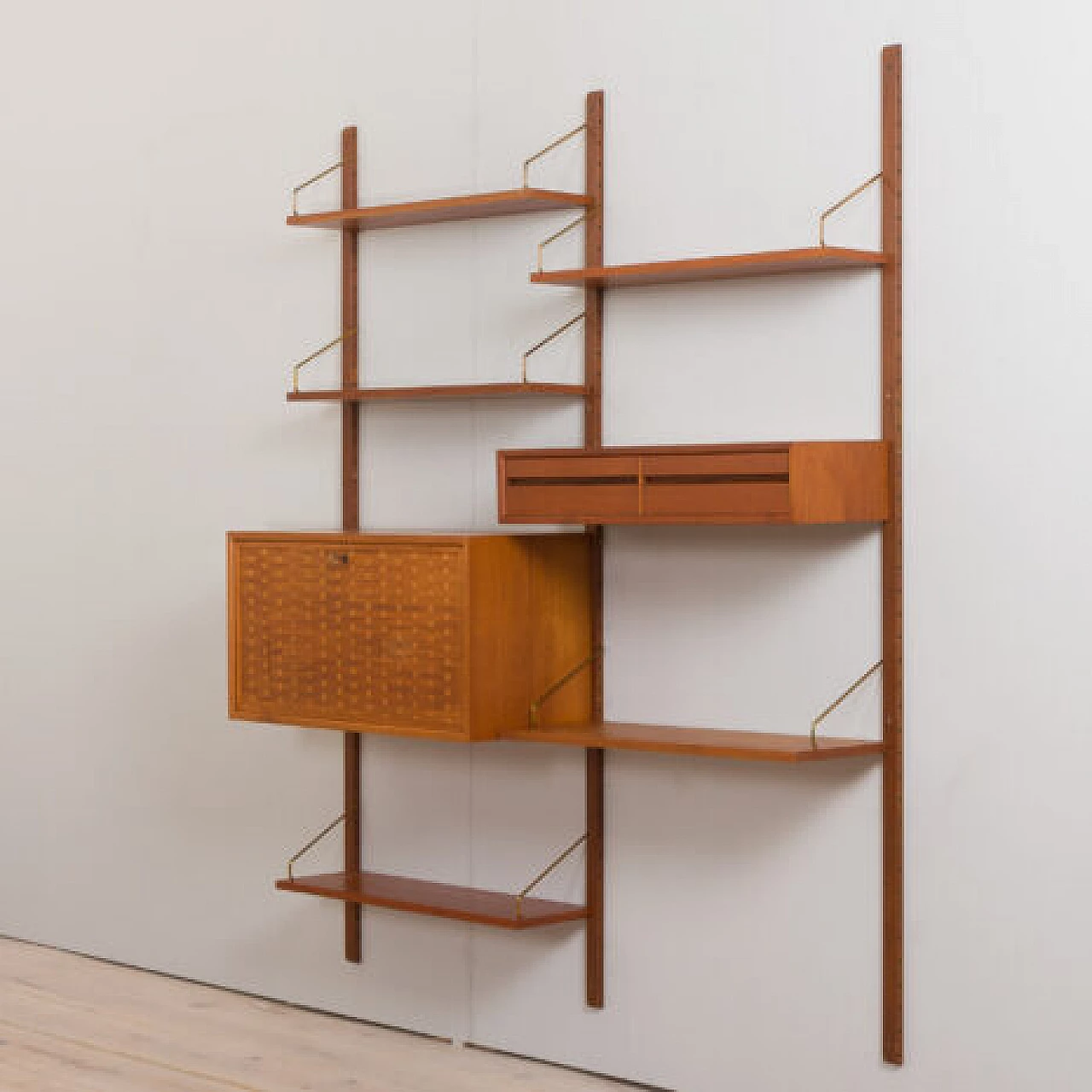 Teak and brass hanging bookcase by Poul Cadovius for Cado, 1960s 3