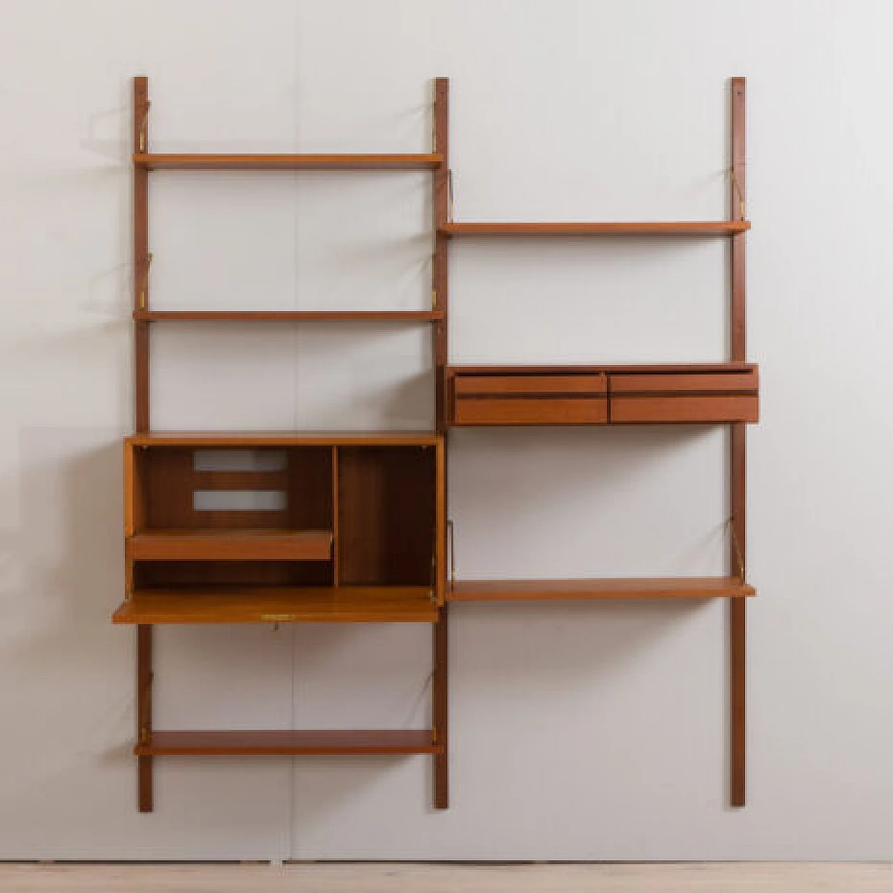 Teak and brass hanging bookcase by Poul Cadovius for Cado, 1960s 5