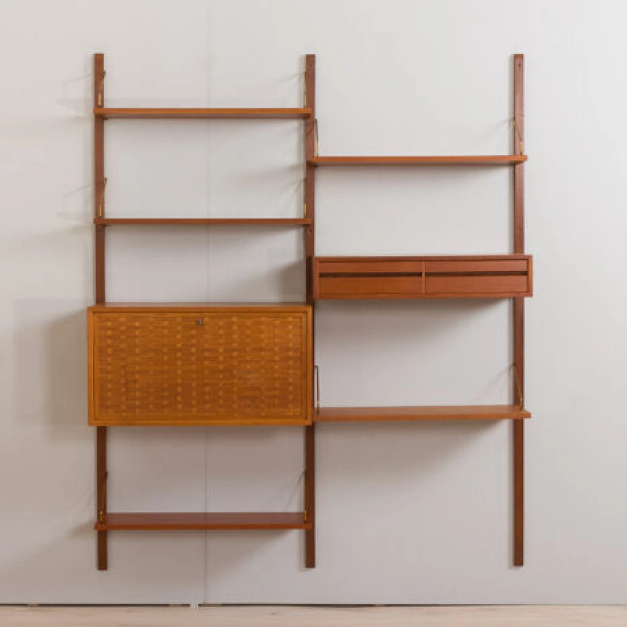 Teak and brass hanging bookcase by Poul Cadovius for Cado, 1960s 6