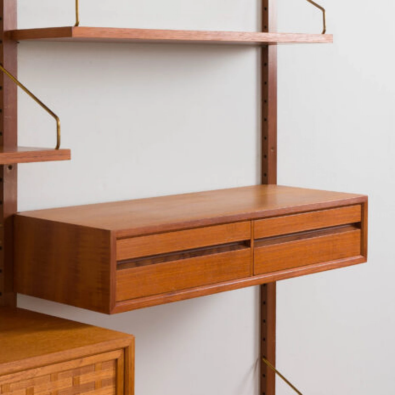 Teak and brass hanging bookcase by Poul Cadovius for Cado, 1960s 9