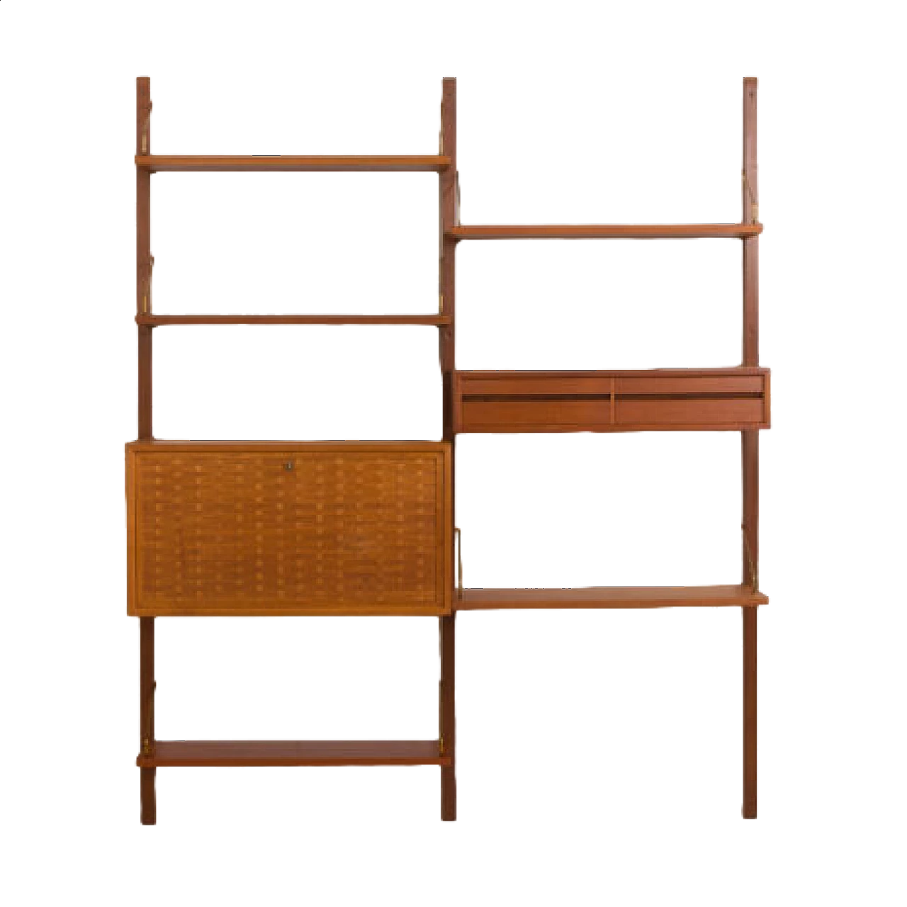 Teak and brass hanging bookcase by Poul Cadovius for Cado, 1960s 20