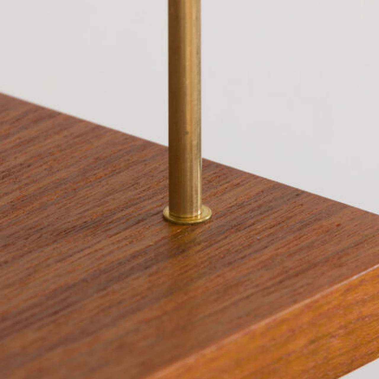 Hanging teak and brass bookcase in the style of Poul Cadovius, 1970s 7