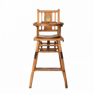 Wooden child's high chair, 1960s