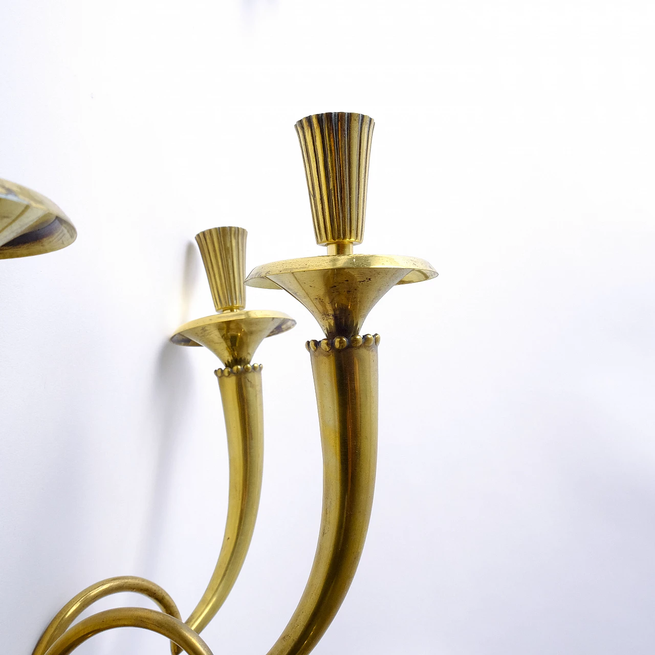 Pair of brass wall sconces, 1950s 4