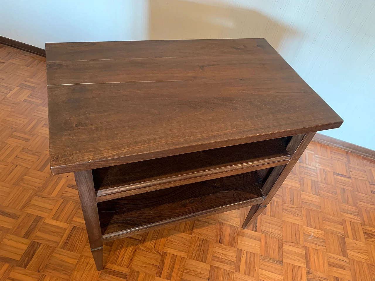 Solid wood TV stand table, 1950s 3