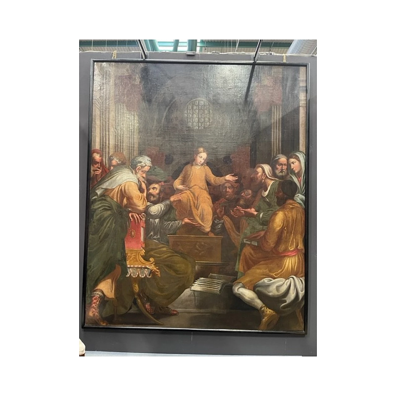 Altarpiece depicting the Dispute of Jesus with the temple doctors, oil on canvas, 17th century 15