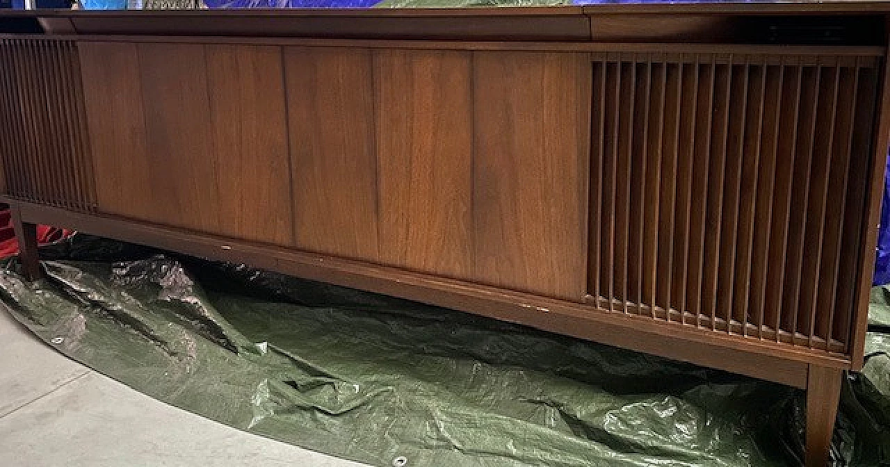 Wooden sideboard with stereo, 1960s 1