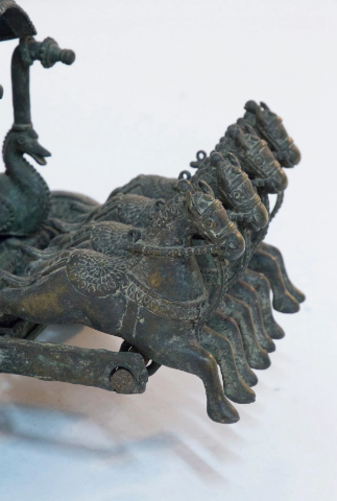 Indian cast iron sculpture of chariot driven by Krishna, early 20th century 6