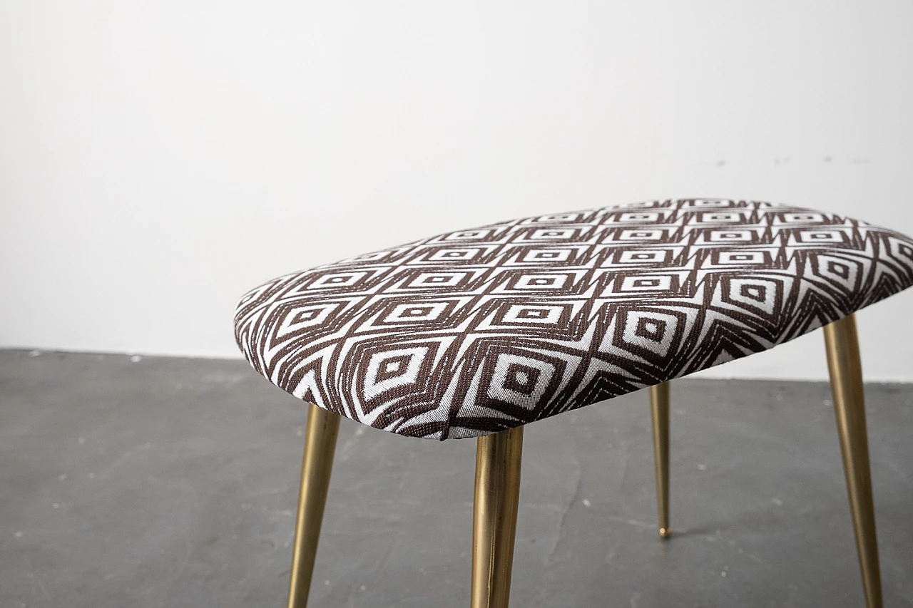 Pair of stools with brass feet, 1950s 6