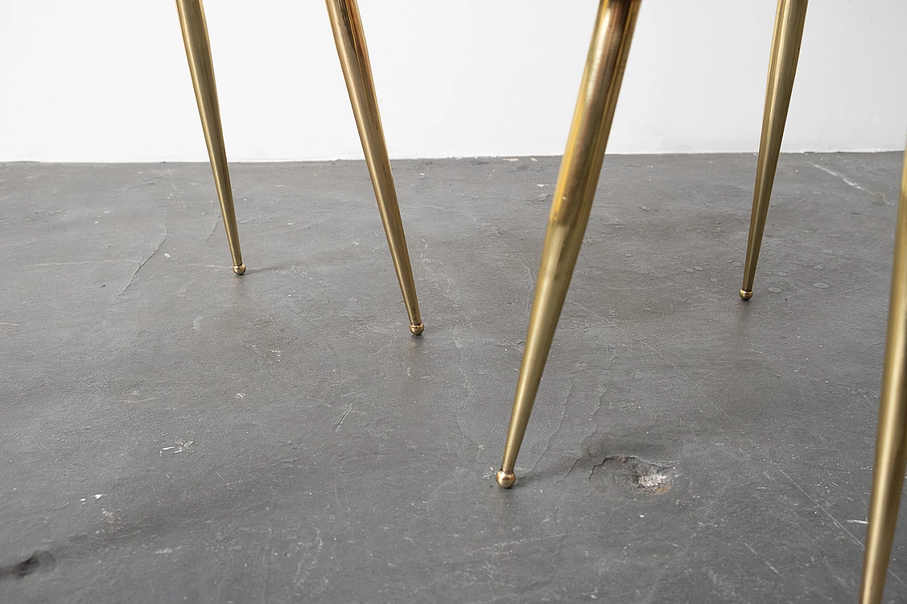 Pair of stools with brass feet, 1950s 7