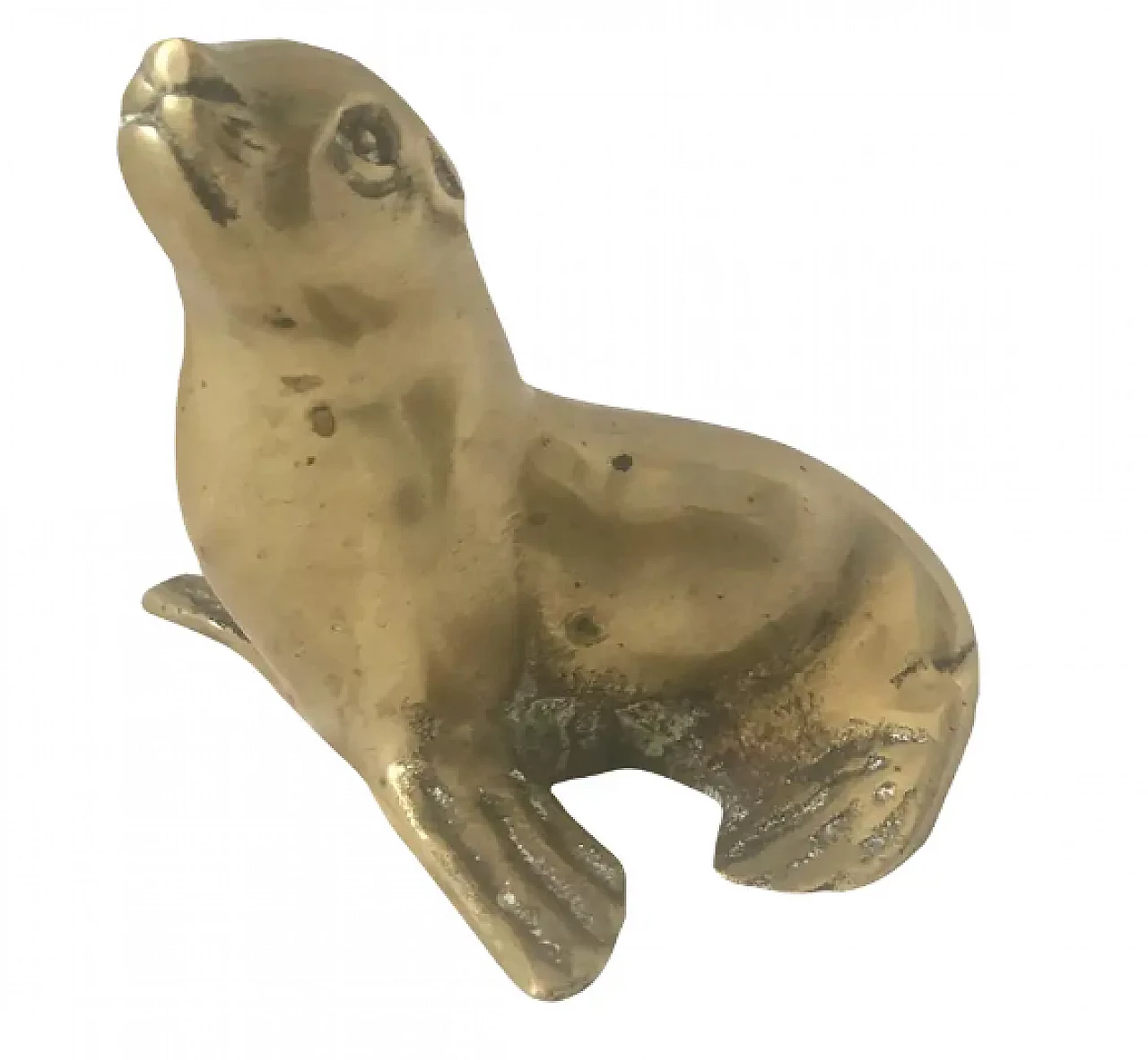 Satin-finished brass seal sculpture, 1960s 1