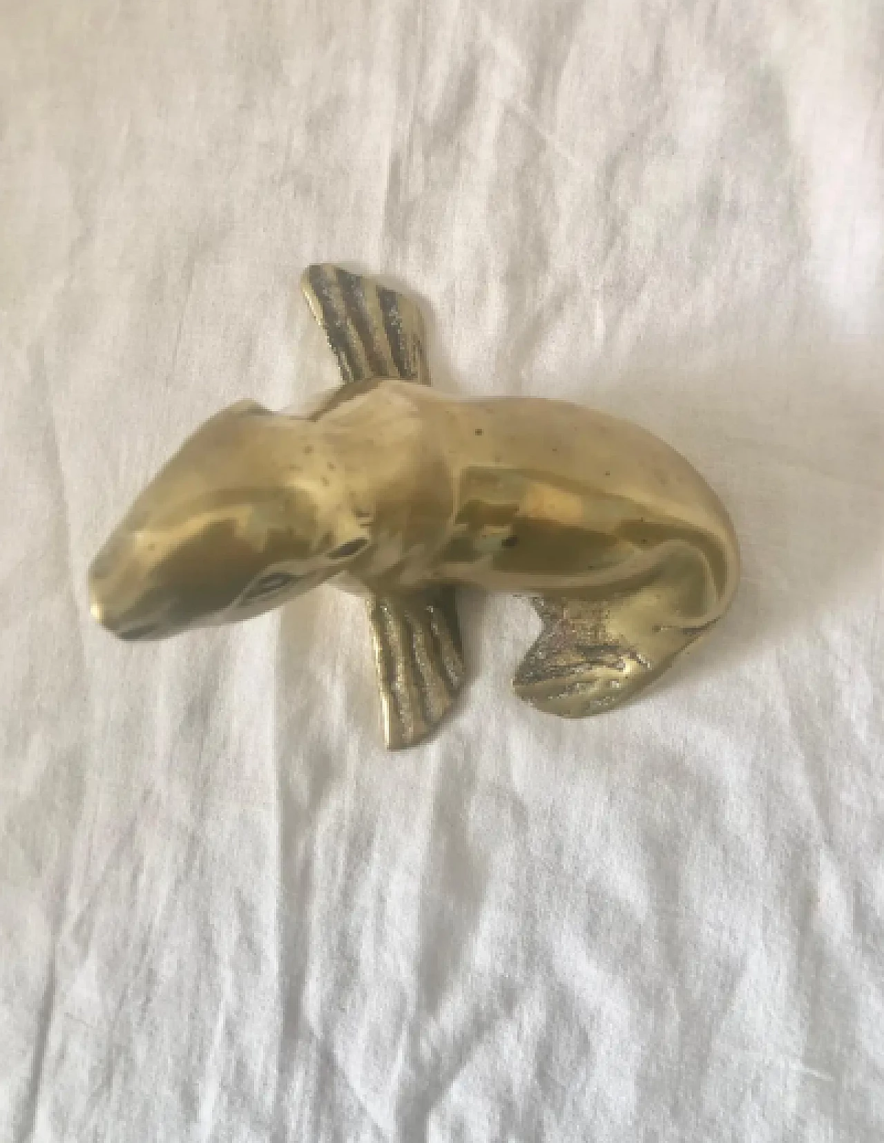 Satin-finished brass seal sculpture, 1960s 9