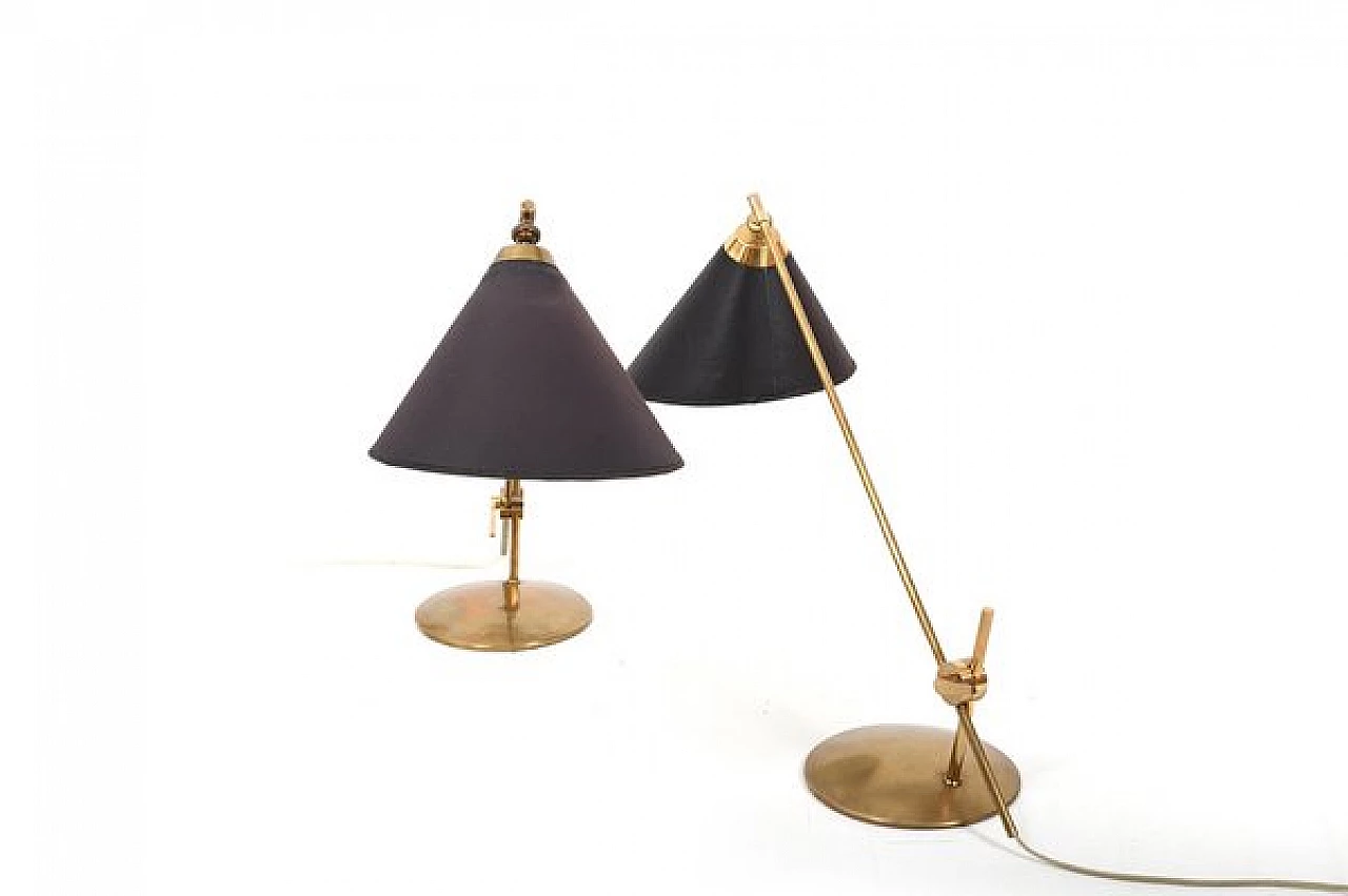 Pair of table lamps by TH Valentiner for Poul Dinesen, 1950s 6