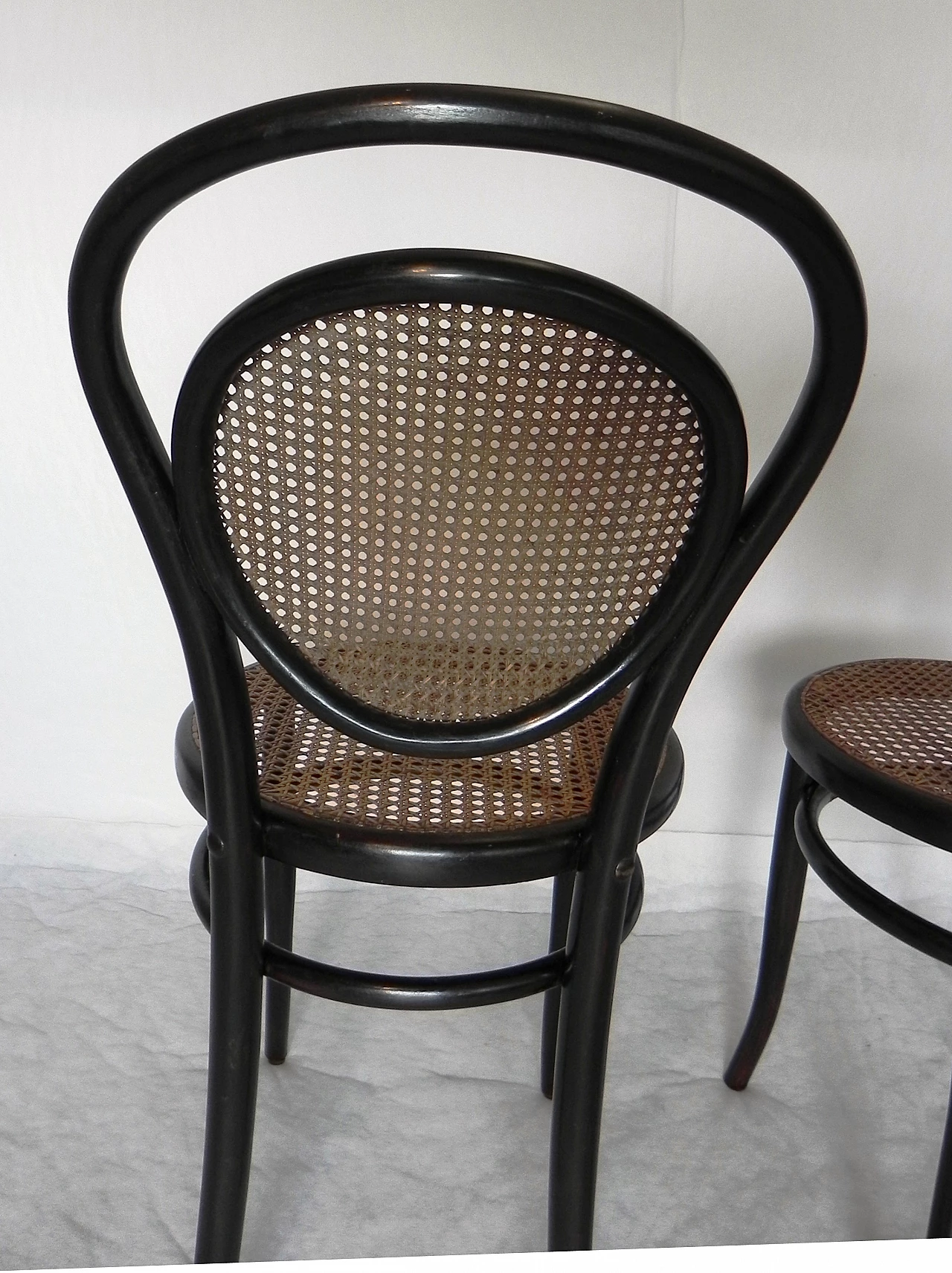 Pair of wood and Vienna straw chairs by J. & J. Kohn, 1920s 9