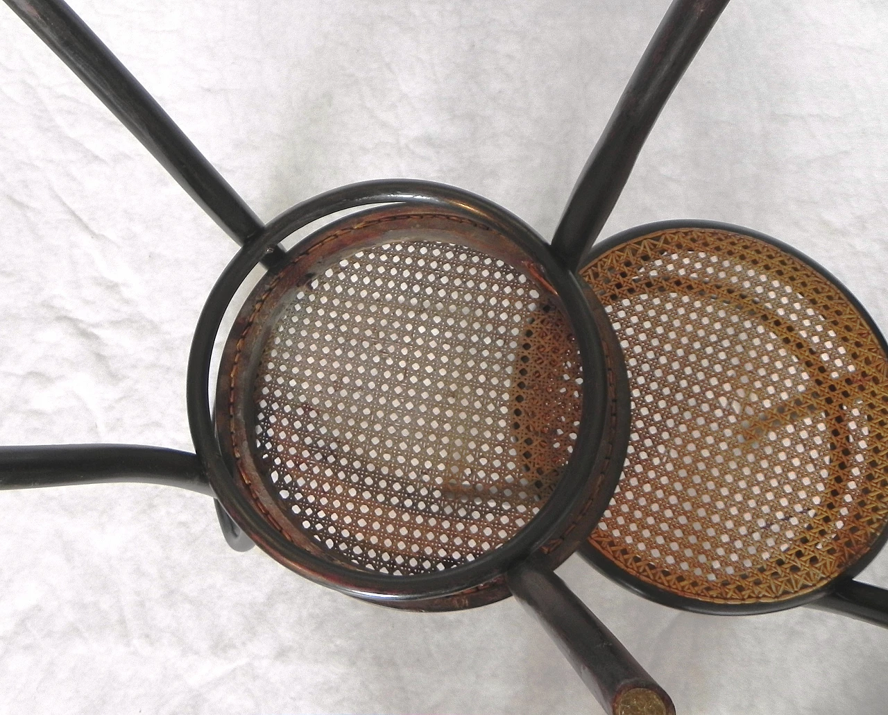 Pair of wood and Vienna straw chairs by J. & J. Kohn, 1920s 13