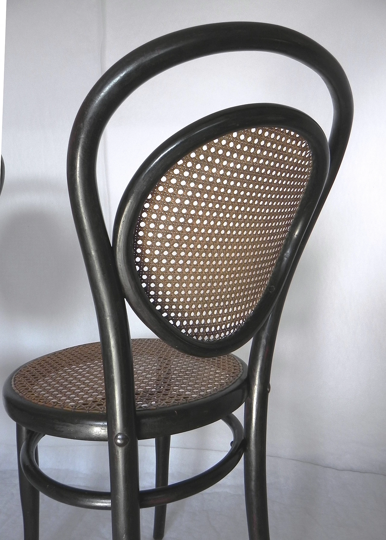 Pair of wood and Vienna straw chairs by J. & J. Kohn, 1920s 15