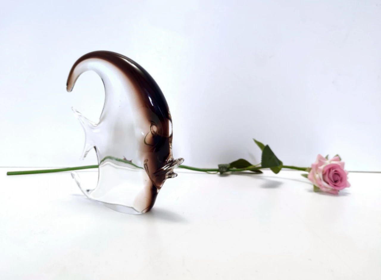 Brown Murano glass fish sculpture by Vincenzo Nason, 1970s 3