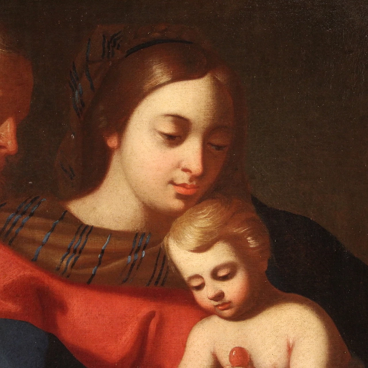 Holy Family, oil painting on canvas, 18th century 7