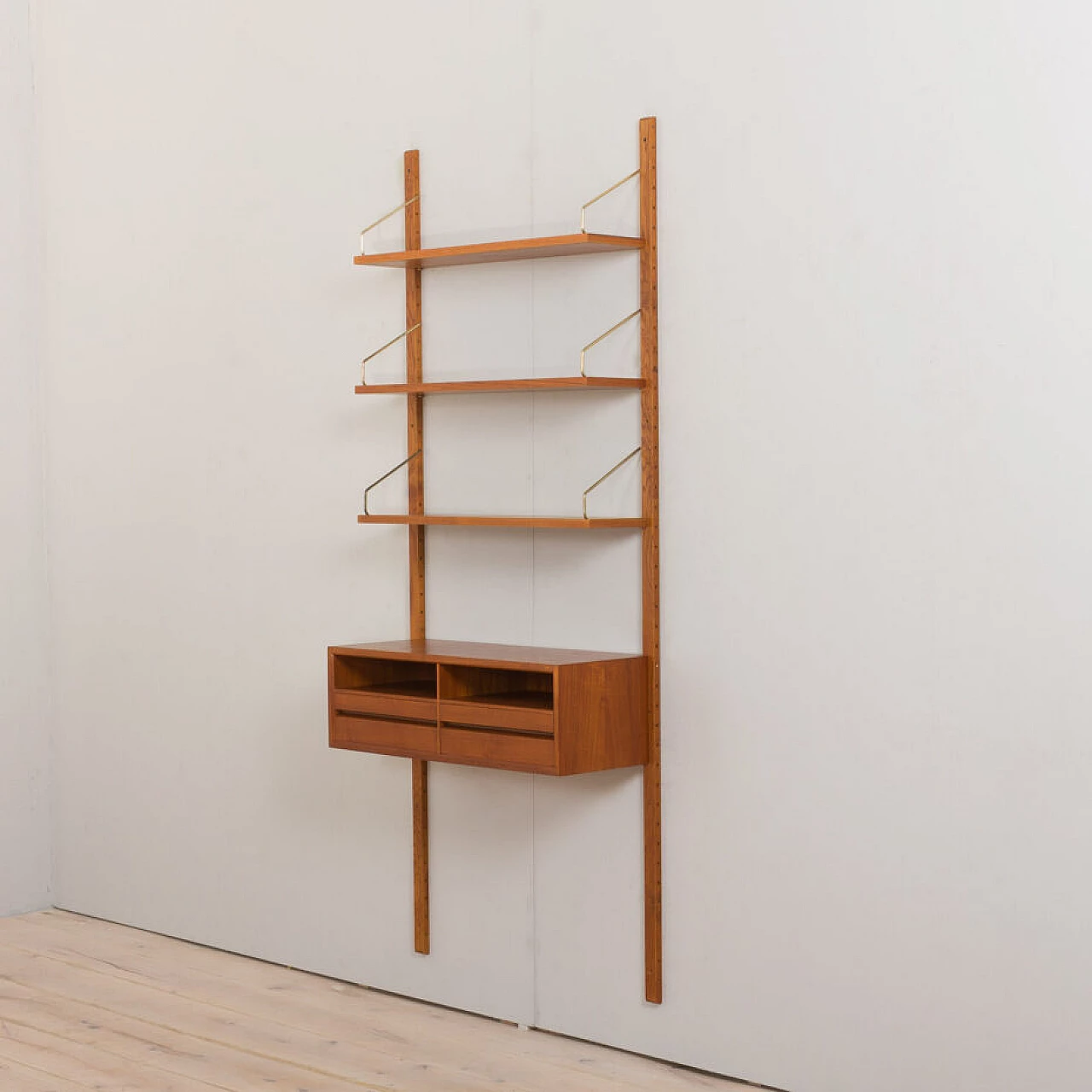 Teak entrance bookcase with console by Poul Cadovius for Cado, 1960s 3