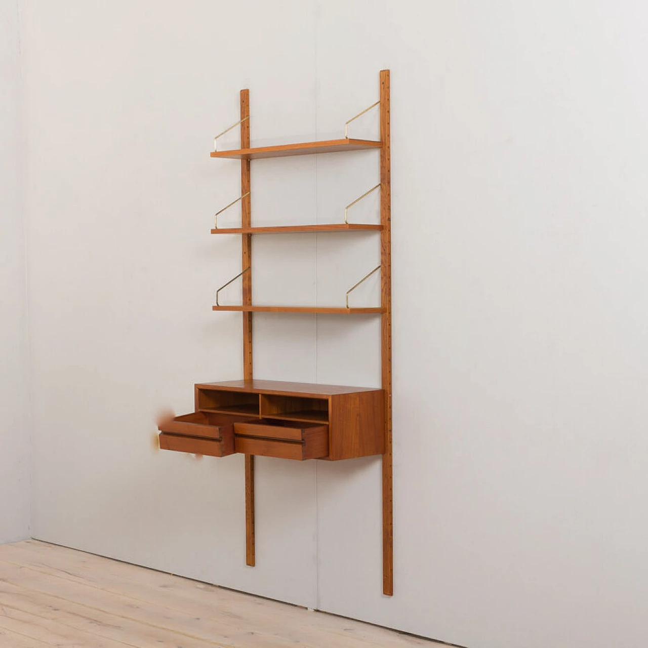 Teak entrance bookcase with console by Poul Cadovius for Cado, 1960s 4