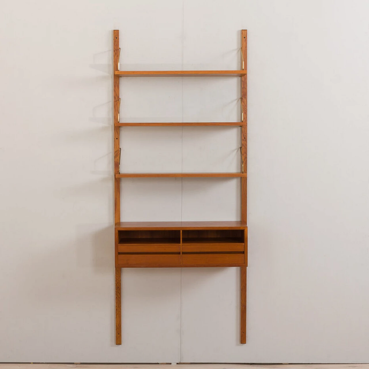 Teak entrance bookcase with console by Poul Cadovius for Cado, 1960s 5