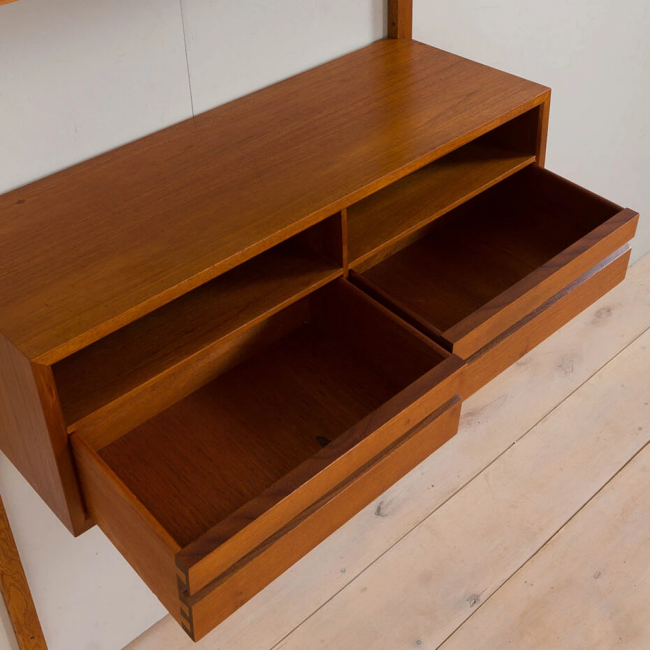 Teak entrance bookcase with console by Poul Cadovius for Cado, 1960s 7