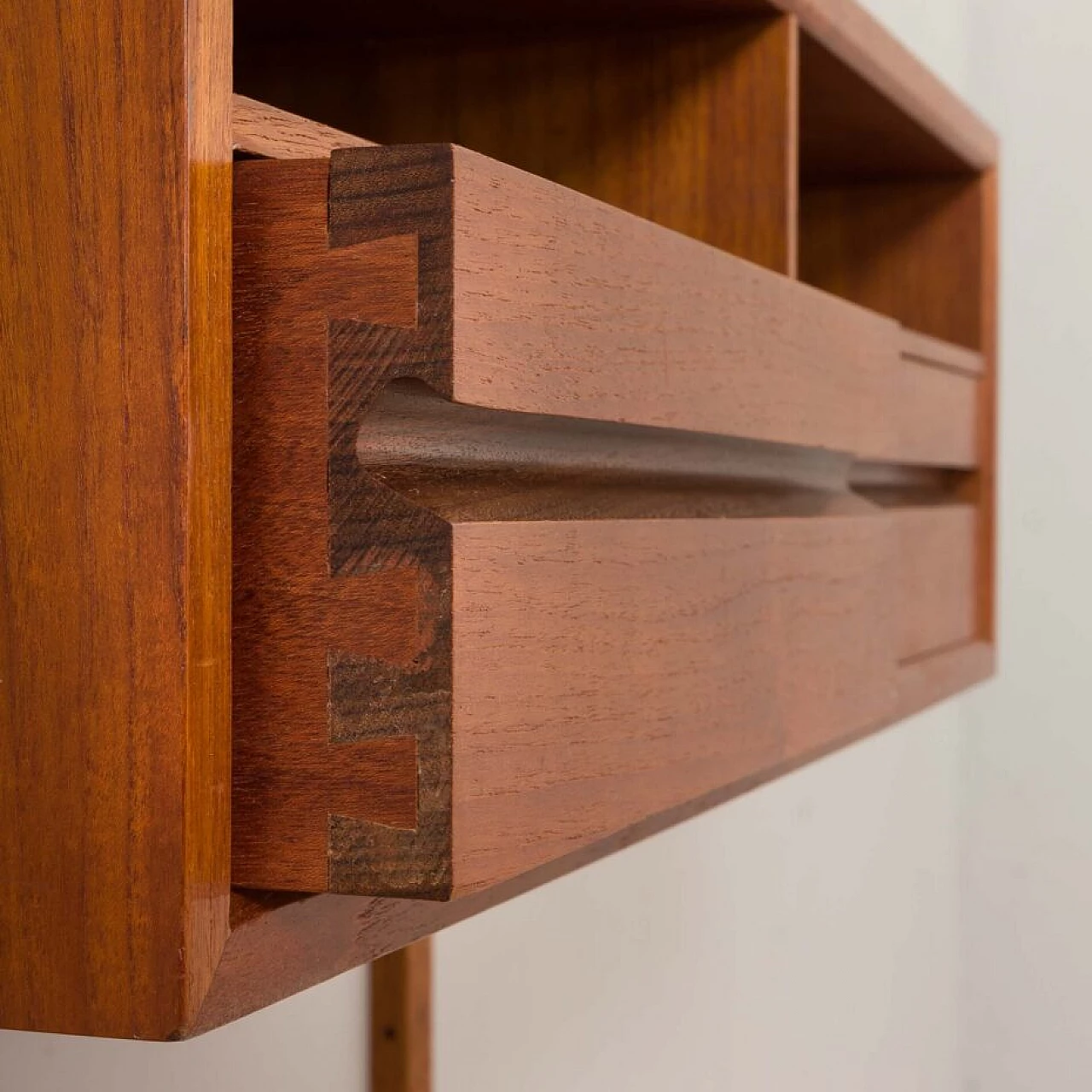 Teak entrance bookcase with console by Poul Cadovius for Cado, 1960s 8