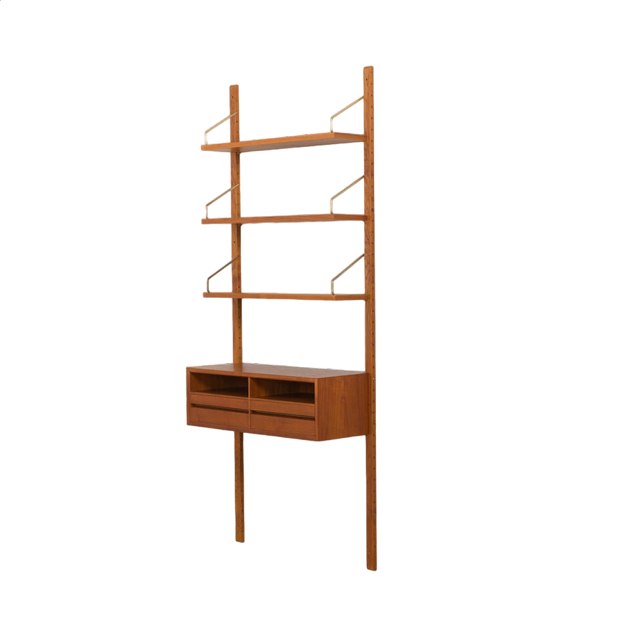 Teak entrance bookcase with console by Poul Cadovius for Cado, 1960s 13