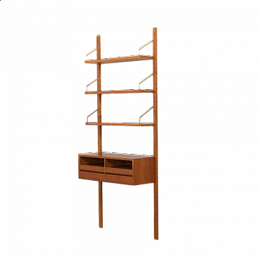 Teak entrance bookcase with console by Poul Cadovius for Cado, 1960s