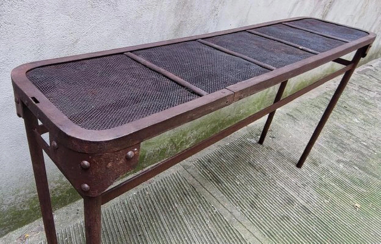 Industrial iron console, 1950s 2