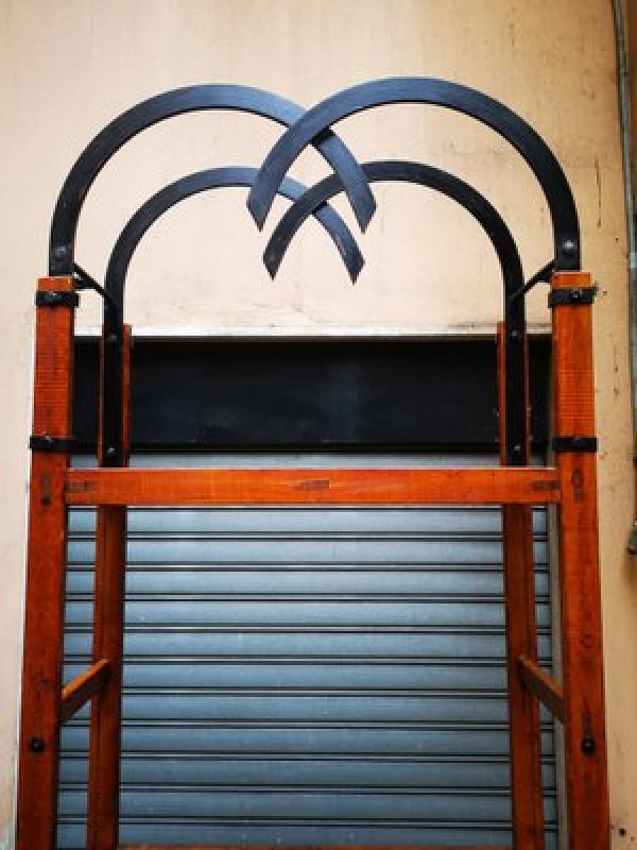 English metal and teak bookcase, 1970s 4