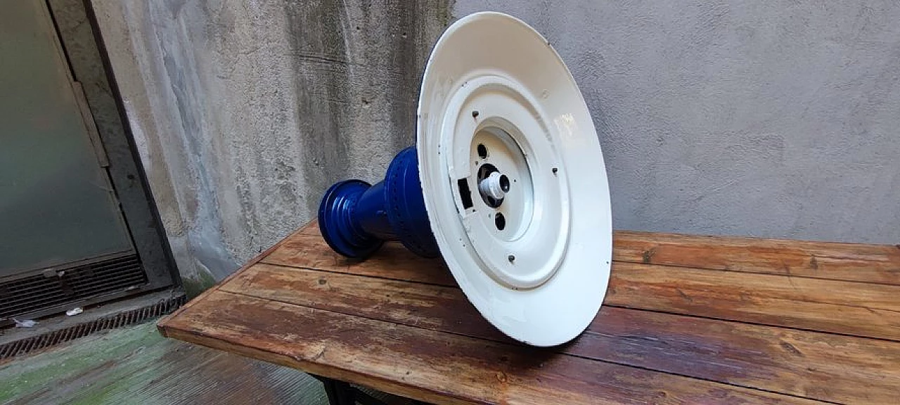 Lampada navale a sospensione in metallo blu, anni '50 10