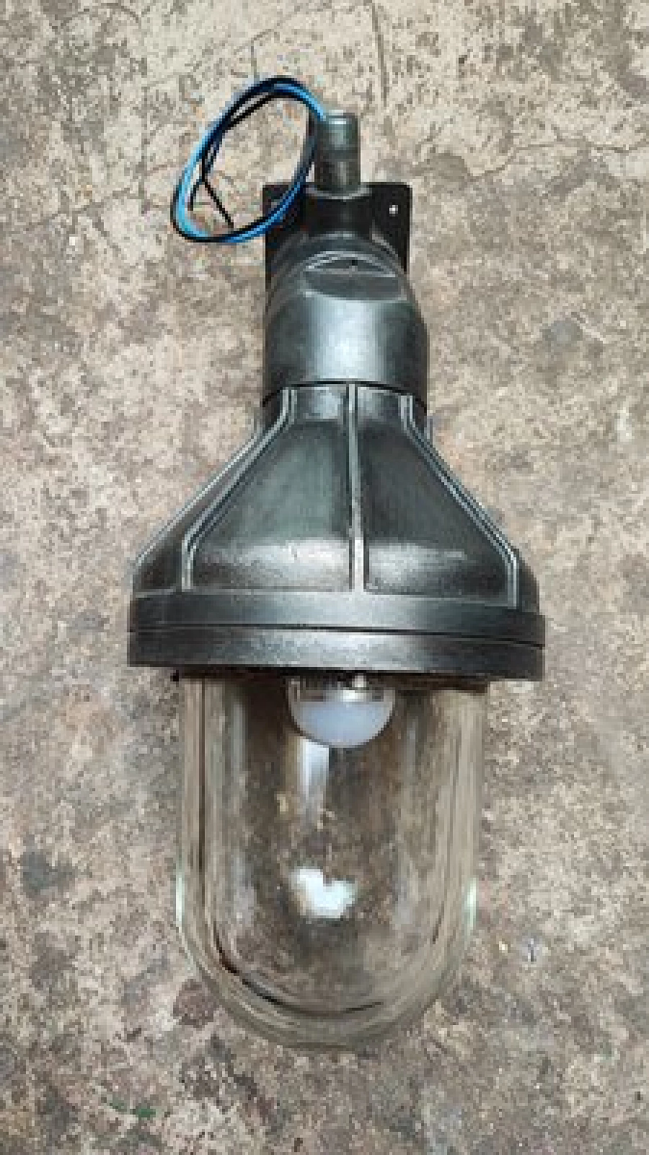 Industrial Polish cast iron and glass wall light, 1950s 3