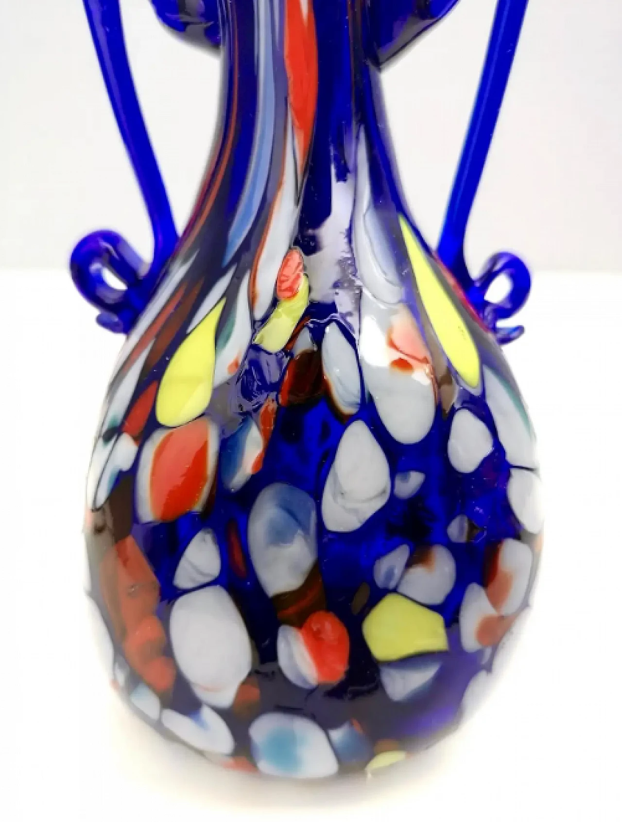 Blue Murano glass vase by Toso, 1930s 8