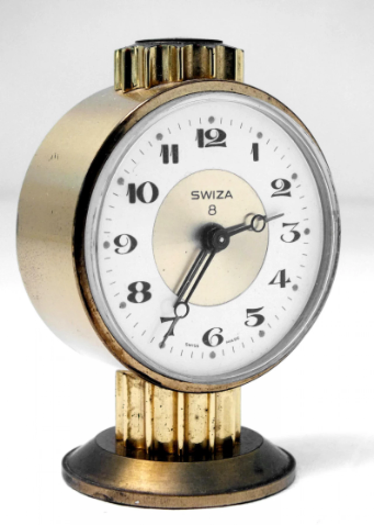 Brass table clock by Swiza, 1970s 2