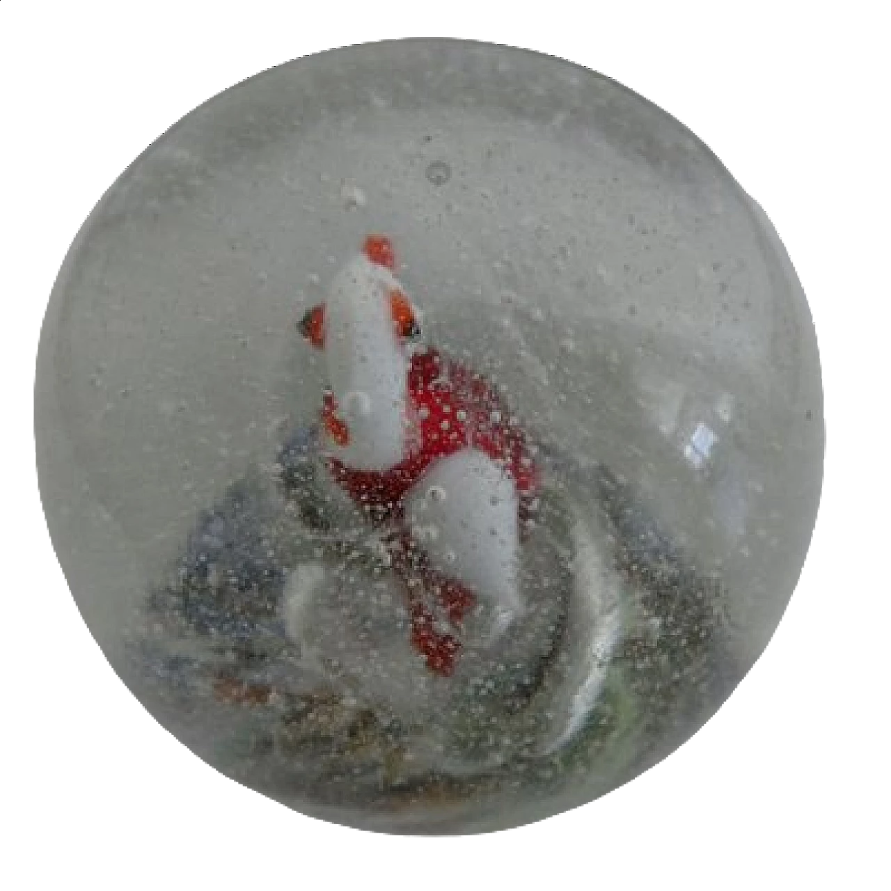 Murano glass paperweight with penguin and snowflakes, 1920s 7