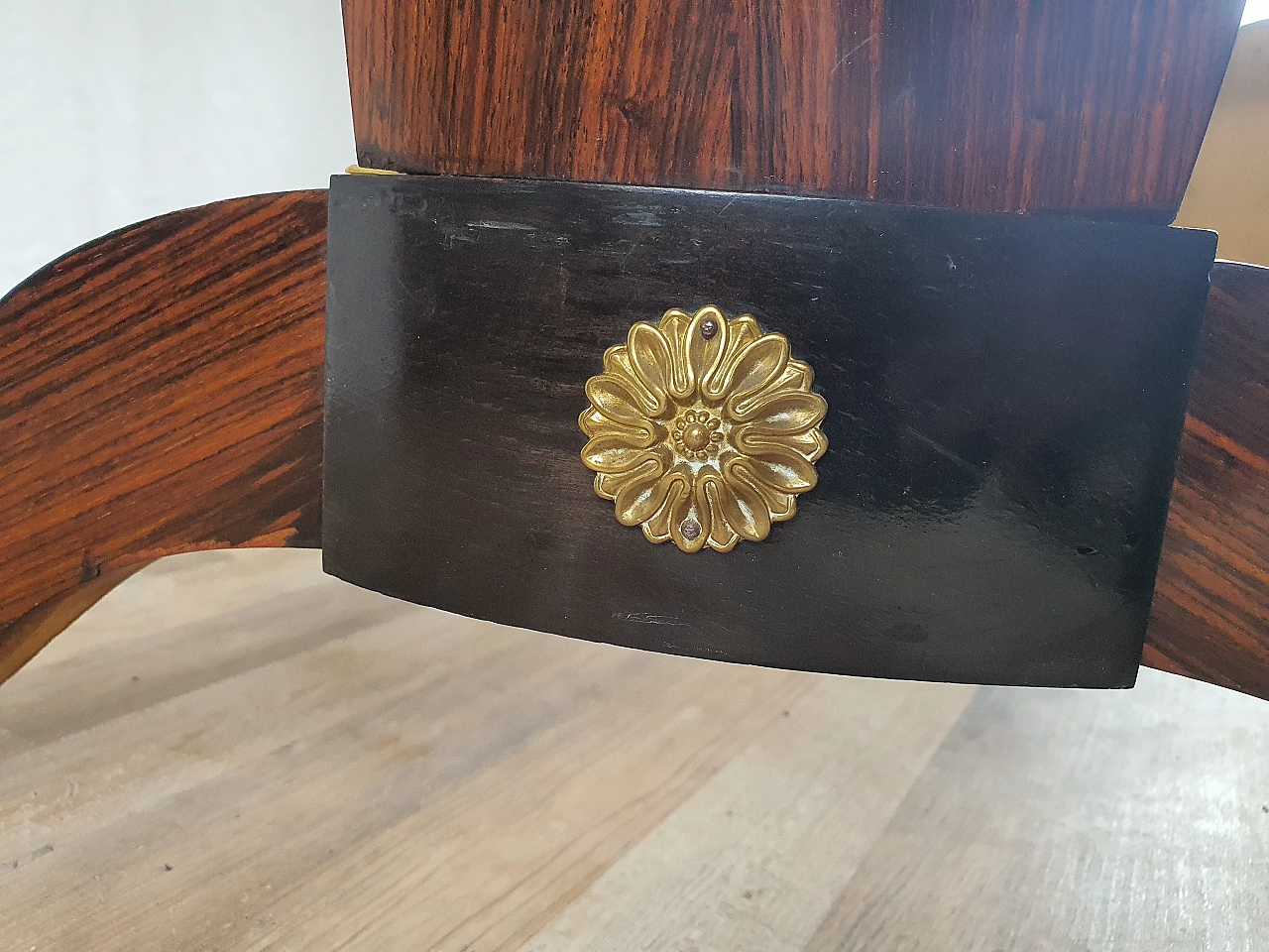 Mahogany oval dining table with decorated glass top, 1950s 24